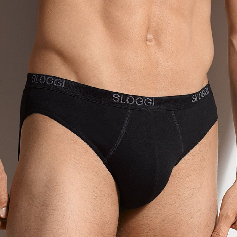 Sloggi - 2 - Pack Basic Men's Mini Briefs, Black - Boxers - and - Briefs.net