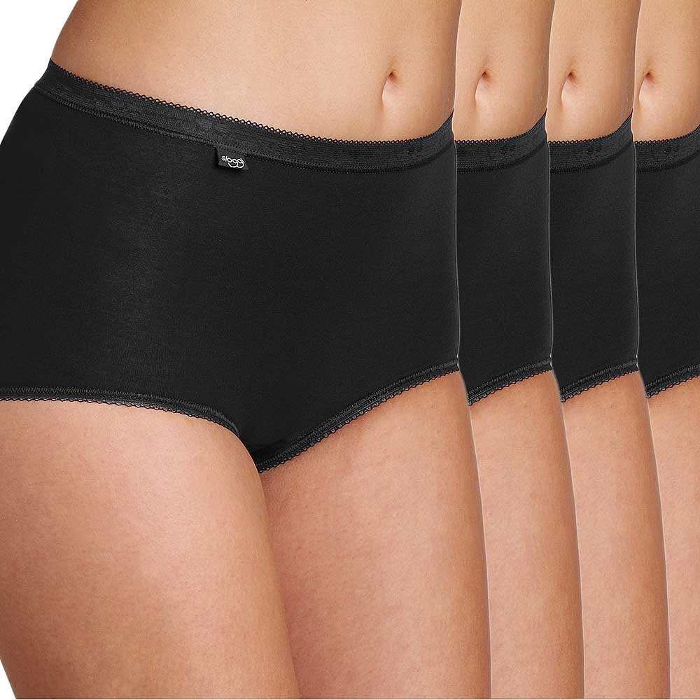 Sloggi - Basic 4 Pack Maxi Brief, Black - Boxers - and - Briefs.net