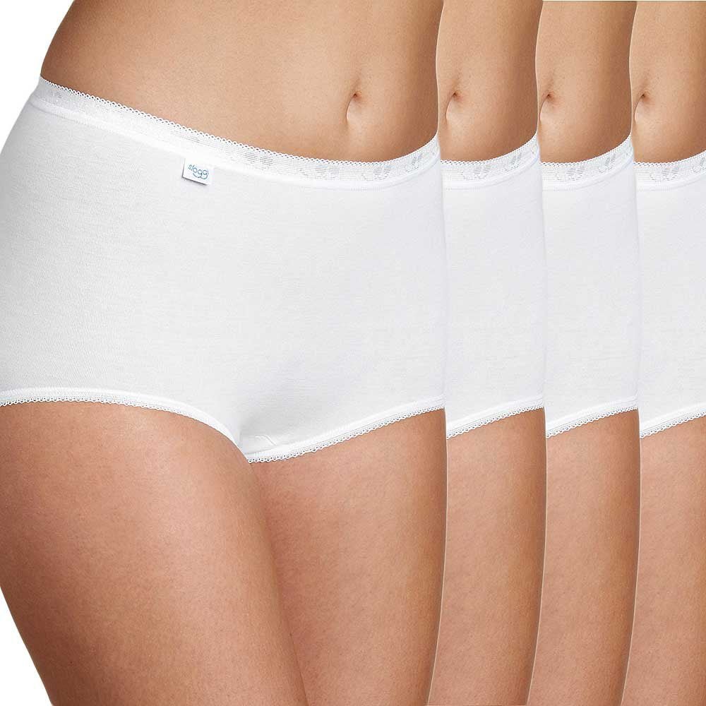 Sloggi - Basic 4 Pack Maxi Brief, White - Boxers - and - Briefs.net