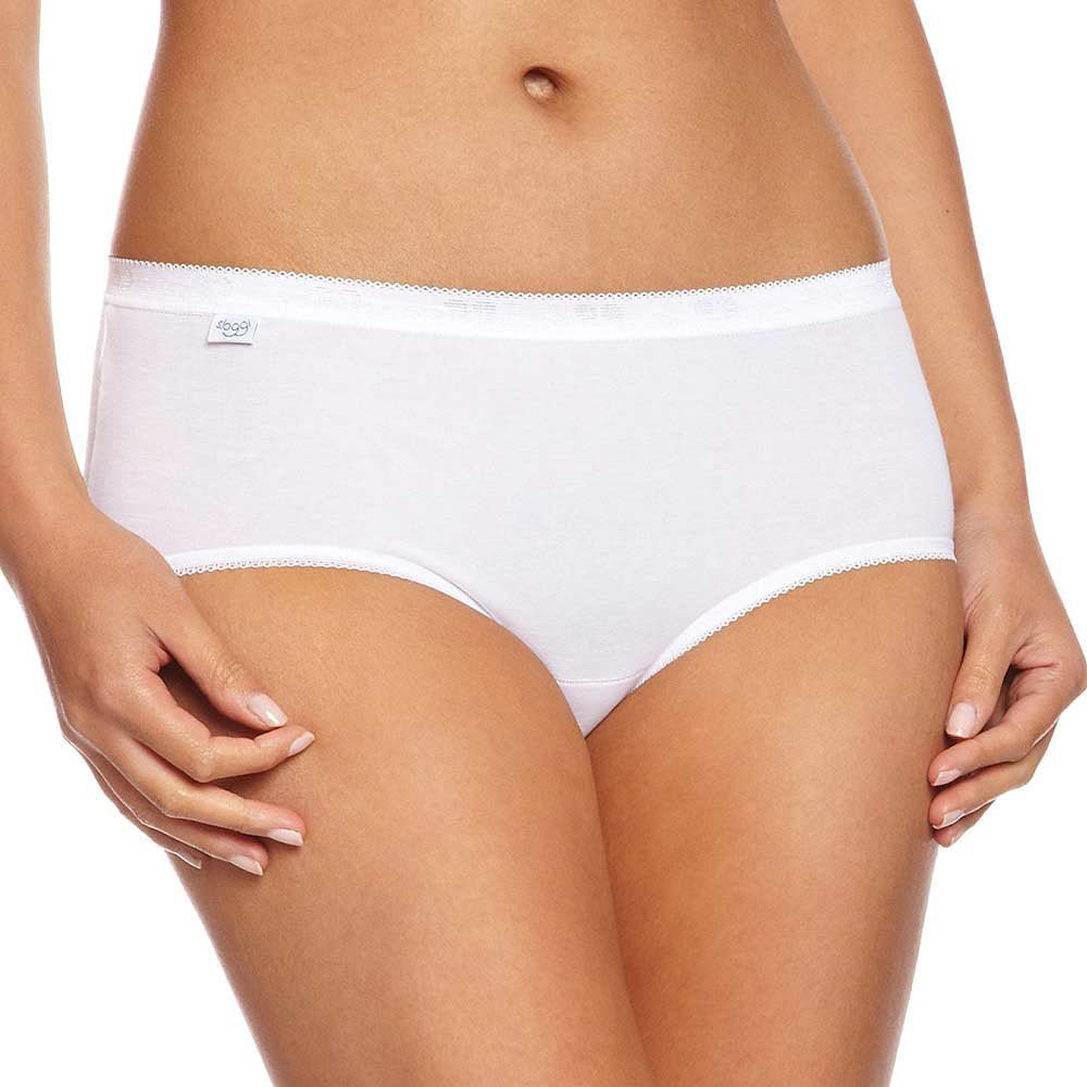 Sloggi - Basic 4 Pack Midi Brief, White - Boxers - and - Briefs.net