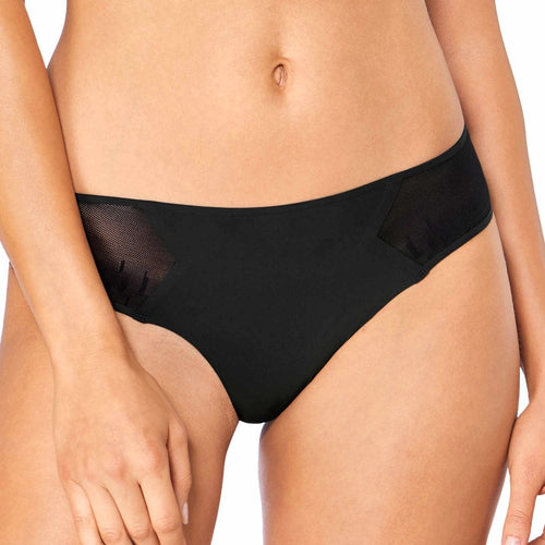 S ZERO Feel Signature Low Rise Cheeky Brief, Schwarz