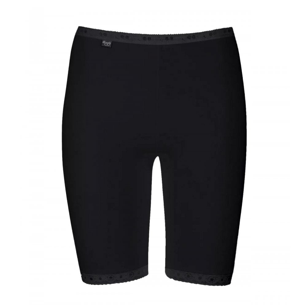 Basic+ Lange Shorts aus Baumwolle, Schwarz