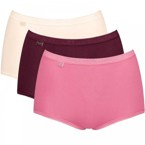 Basic Maxi-Slip im 3er-Pack, Pink/Dunkel-Kombination