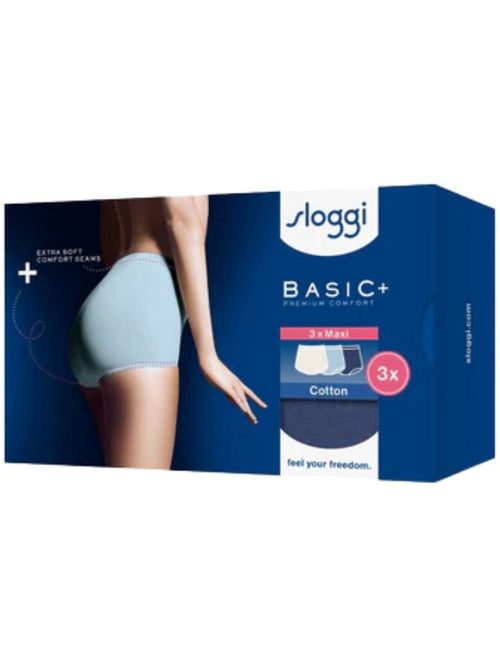 SloggiBriefs 3 - packBasic+ 3 - Pack Cotton Maxi Briefs, Provincial/White/WaterBoxers - and - Briefs.net