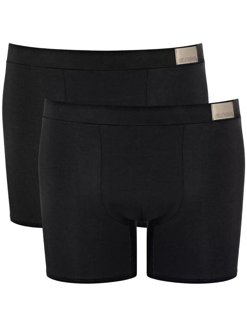 SloggiTrunks 2 - packGo Natural 2 - Pack Short Boxer Trunks, BlackBoxers & Briefs