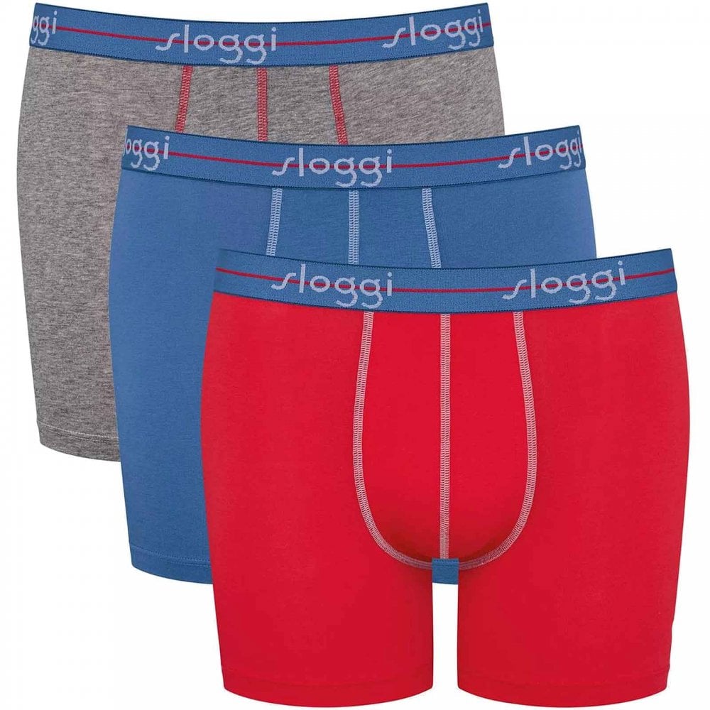 Start 3-Pack Short, Red/Blue/Grey