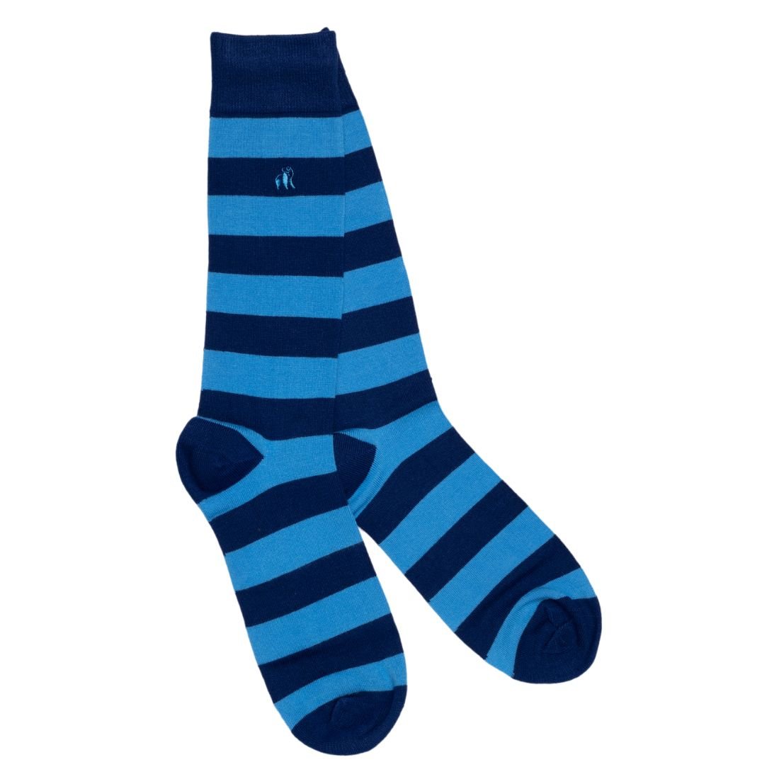 Swole PandaSocks 2 - pack2 - Pack Beach Hut Stripes Bamboo Socks Gift Box, Blue/PinkBoxers & Briefs