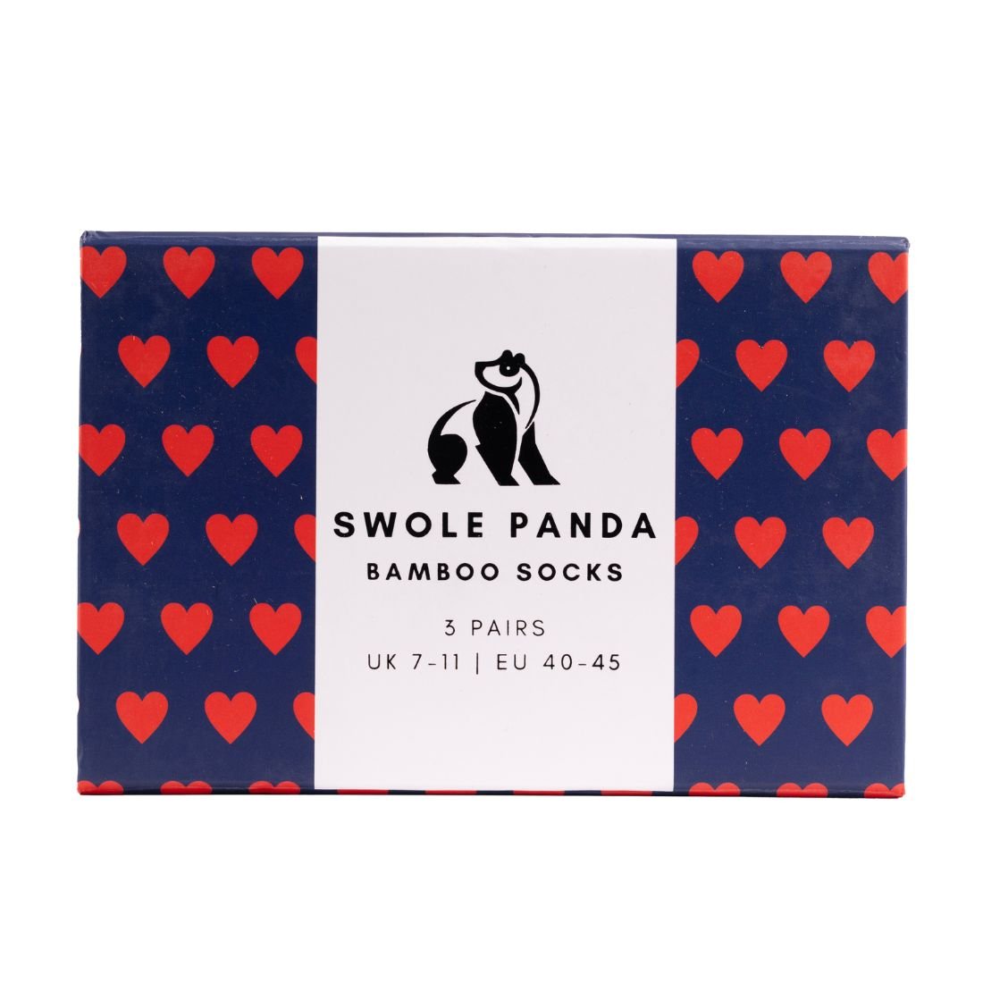 Swole PandaSocks 3 - pack3 - Pack Love Hearts Bamboo Socks Gift Box, Blue/redBoxers & Briefs