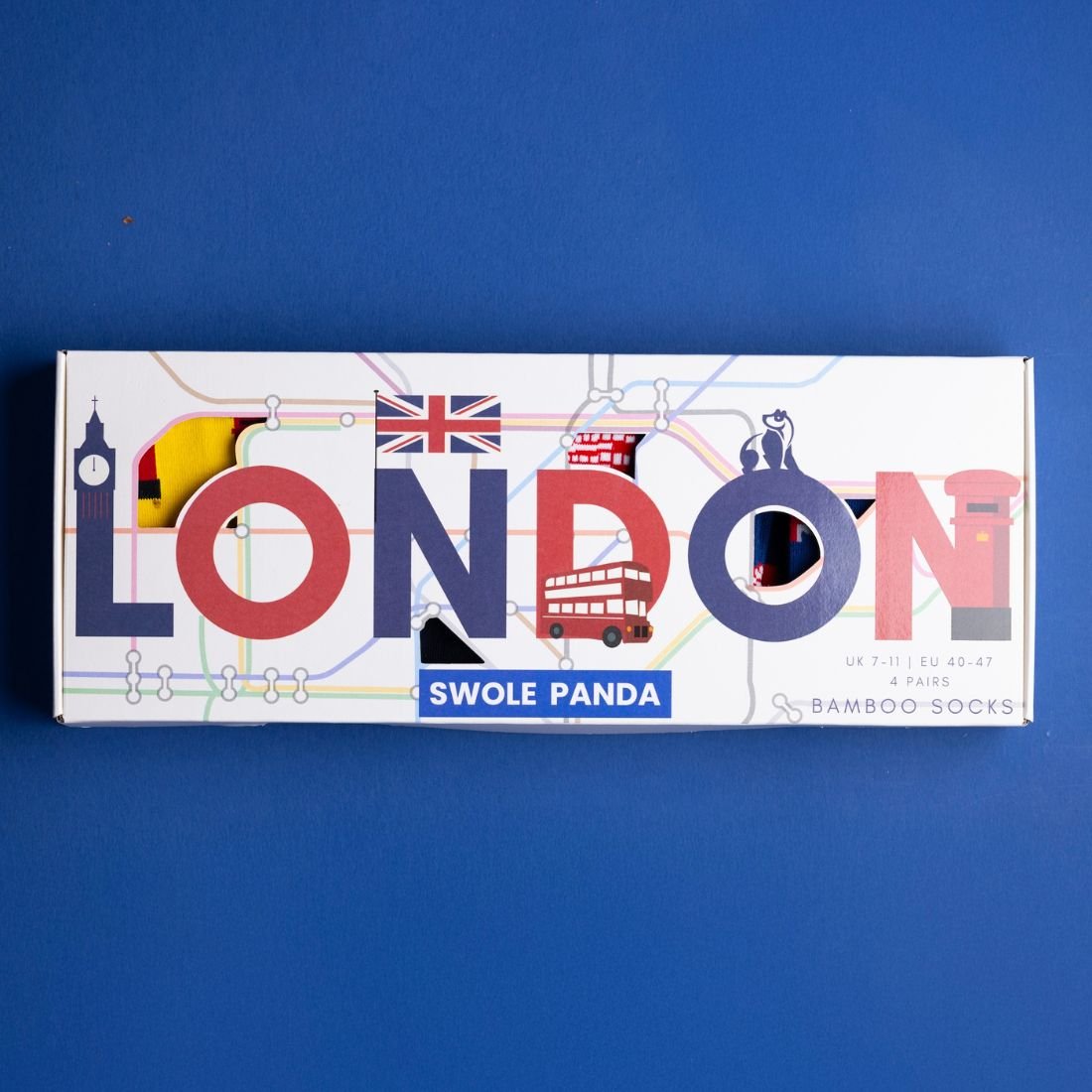 Swole PandaSocks 4 - pack4 - Pack Iconic London Bamboo Socks Gift Box BoxBoxers & Briefs