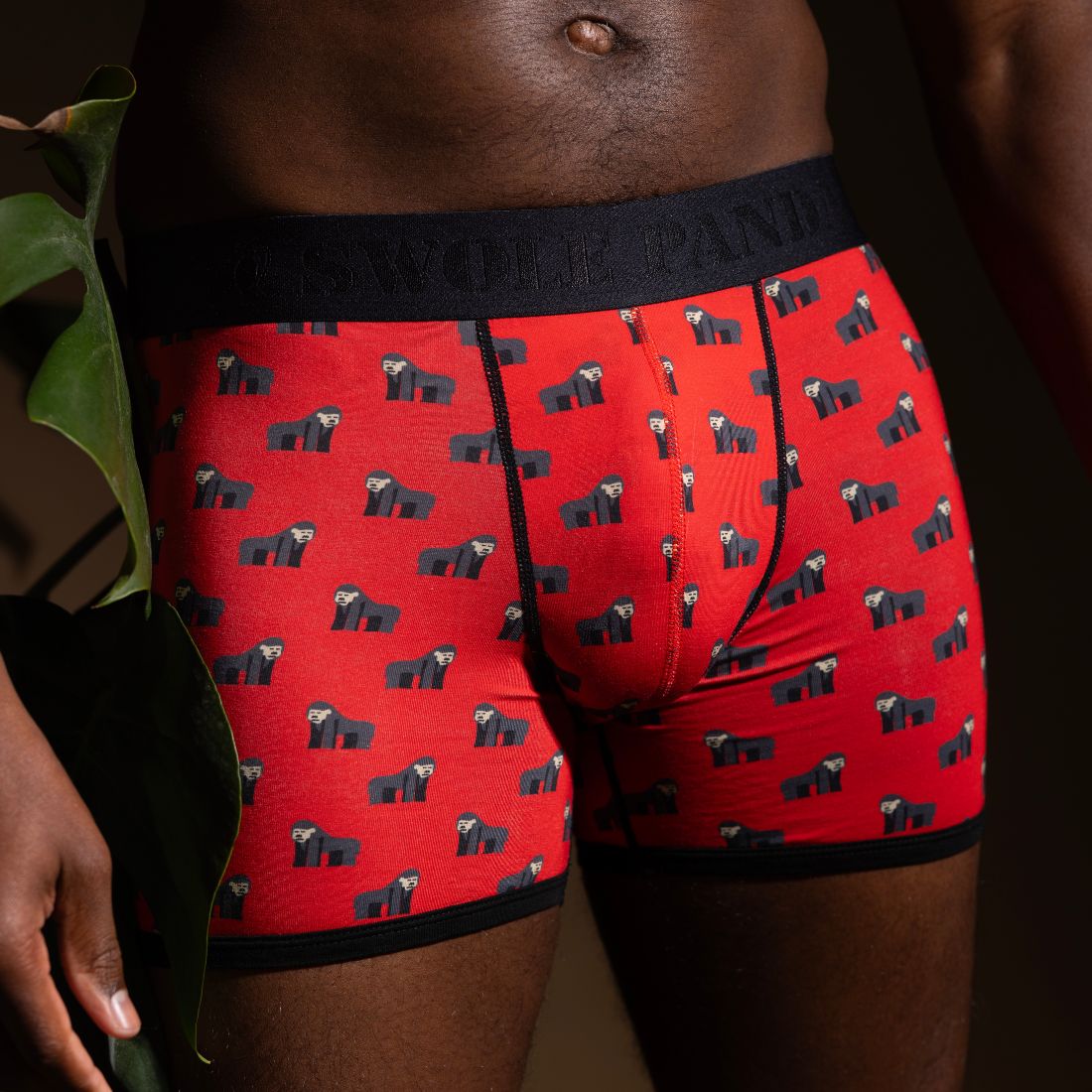 Swole PandaBoxer BriefGorillas Bamboo Boxer Brief, Red/blackBoxers & Briefs