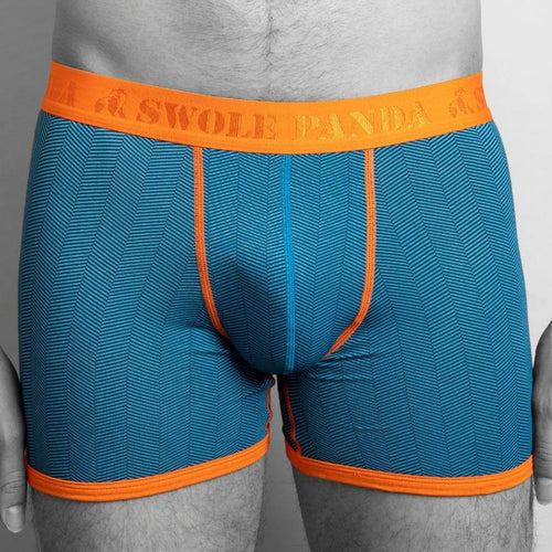 Swole PandaBoxer BriefHerringbone Bamboo Boxer Brief, Blue/orangeBoxers & Briefs