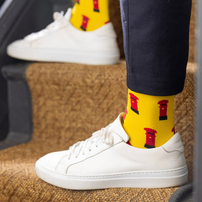 Swole PandaSocks SingleRed Post Box Bamboo Socks, YellowBoxers & Briefs