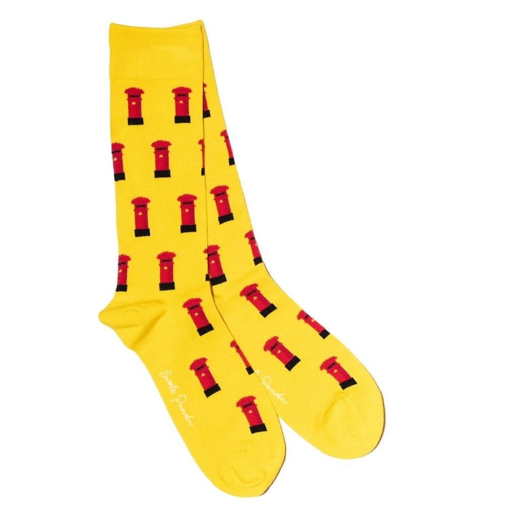 Swole Panda Red Post Box Bamboo Socks, Yellow | Boxers & Briefs