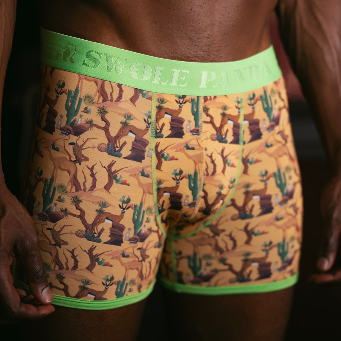 Swole PandaBoxer BriefSavannah Bamboo Boxer Brief, YellowBoxers & Briefs