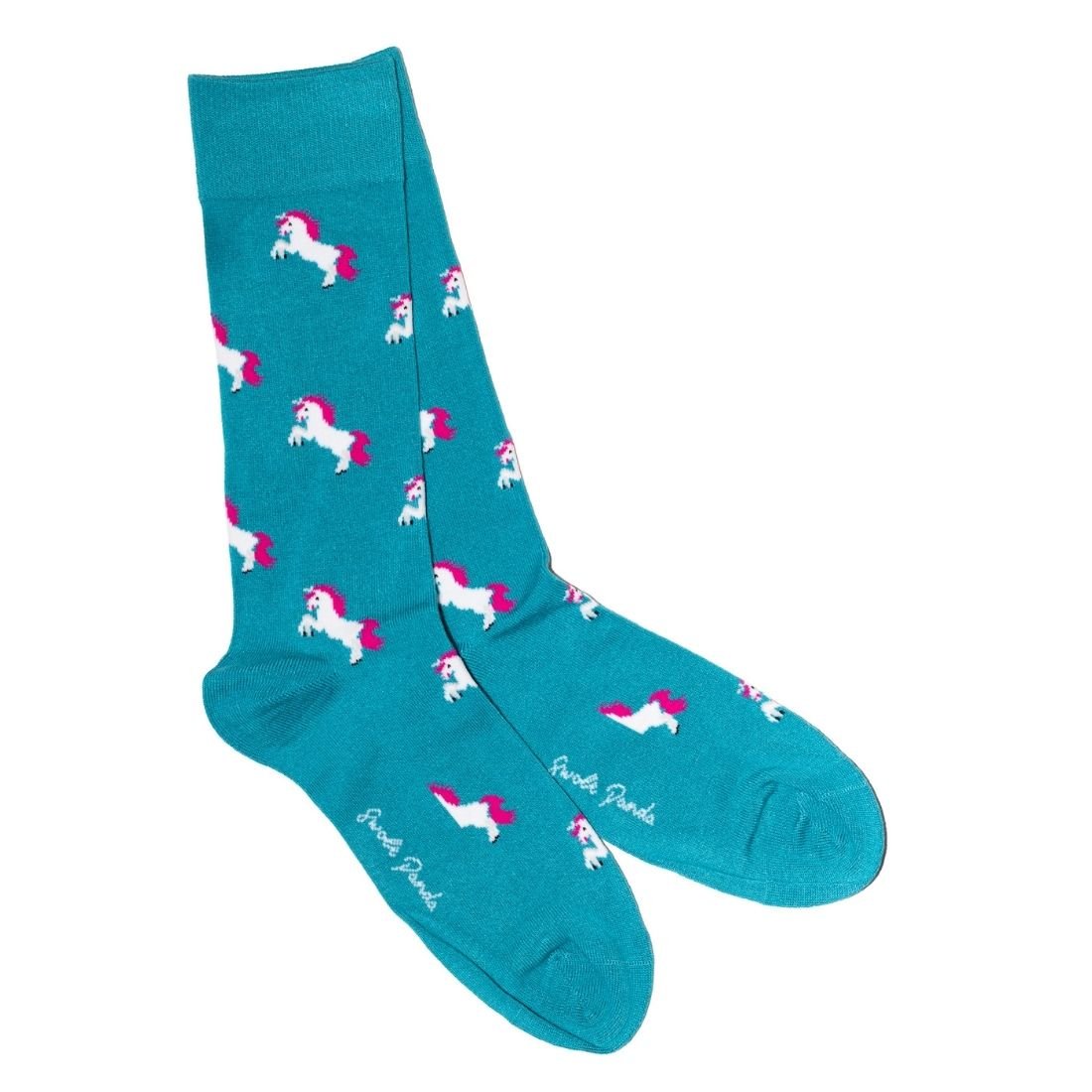 Swole PandaSocks SingleUnicorn Women's Bamboo Socks, Teal BlueBoxers & Briefs
