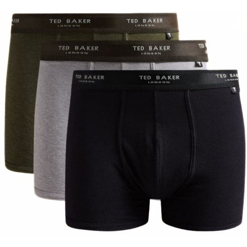 3er-Pack farbige Boxershorts, Schwarz/Grau/Grün