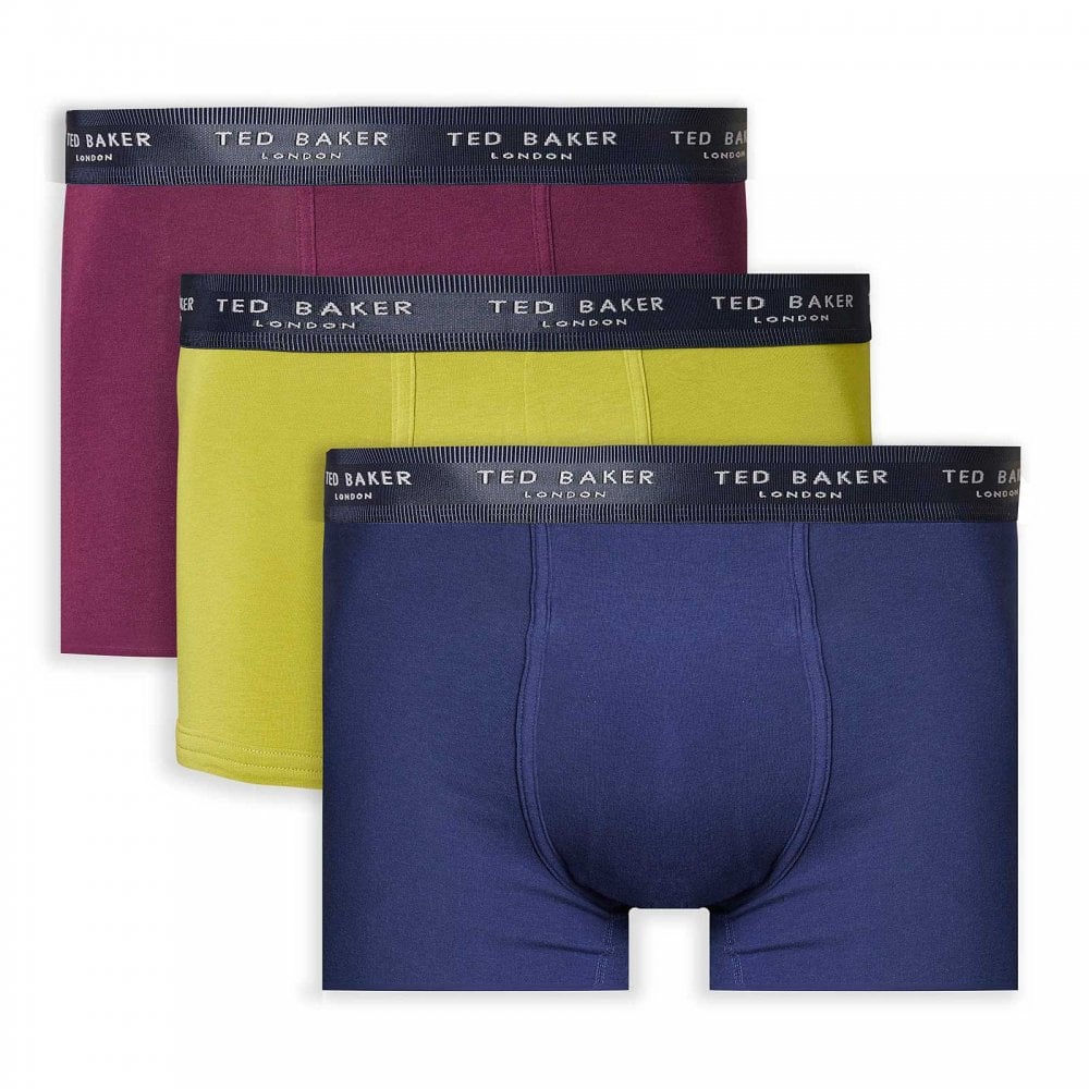 3-Pack Cotton Stretch Trunk, Potent Purple / Split Pea / Medieval Blue