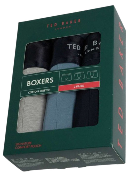 Ted BakerBoxer Briefs 3 - pack3 - Pack Coloured Boxer Briefs, Navy/Grey/BlueBoxers & Briefs