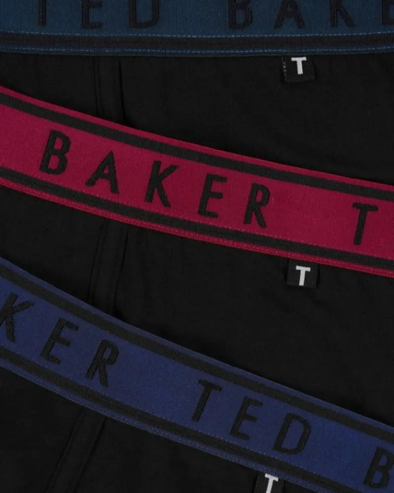 Ted BakerBoxer Briefs 3 - pack3 - Pack Contrast Waistband Boxer Briefs, Black w/ blue/pool/burgundyBoxers & Briefs