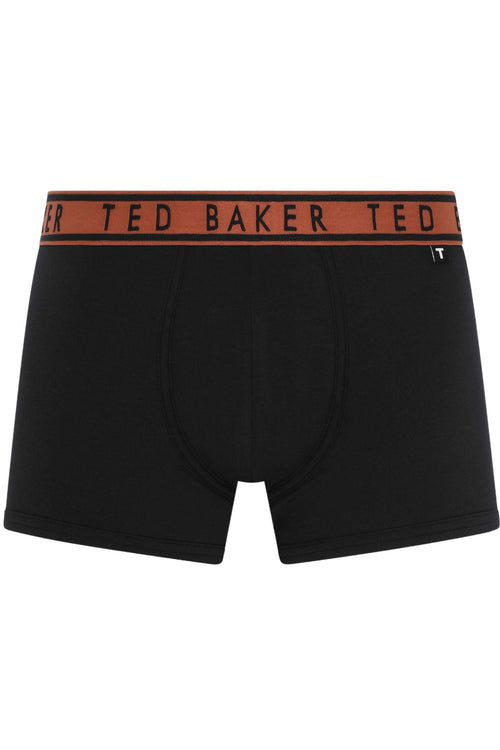 Ted BakerTrunks 3 - pack3 - Pack Contrast Waistband Boxer Trunks, Black w/ burgundy/red/gingerbreadBoxers - and - Briefs.net