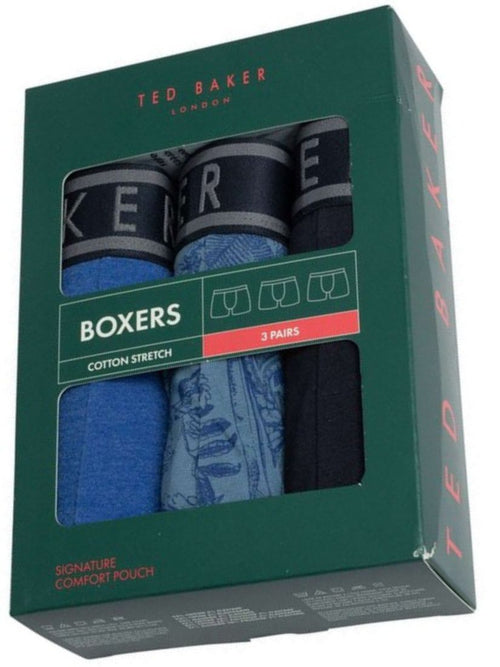 Ted BakerBoxer Briefs 3 - pack3 - Pack Floral Print Boxer Briefs, Mazarine BlueBoxers & Briefs