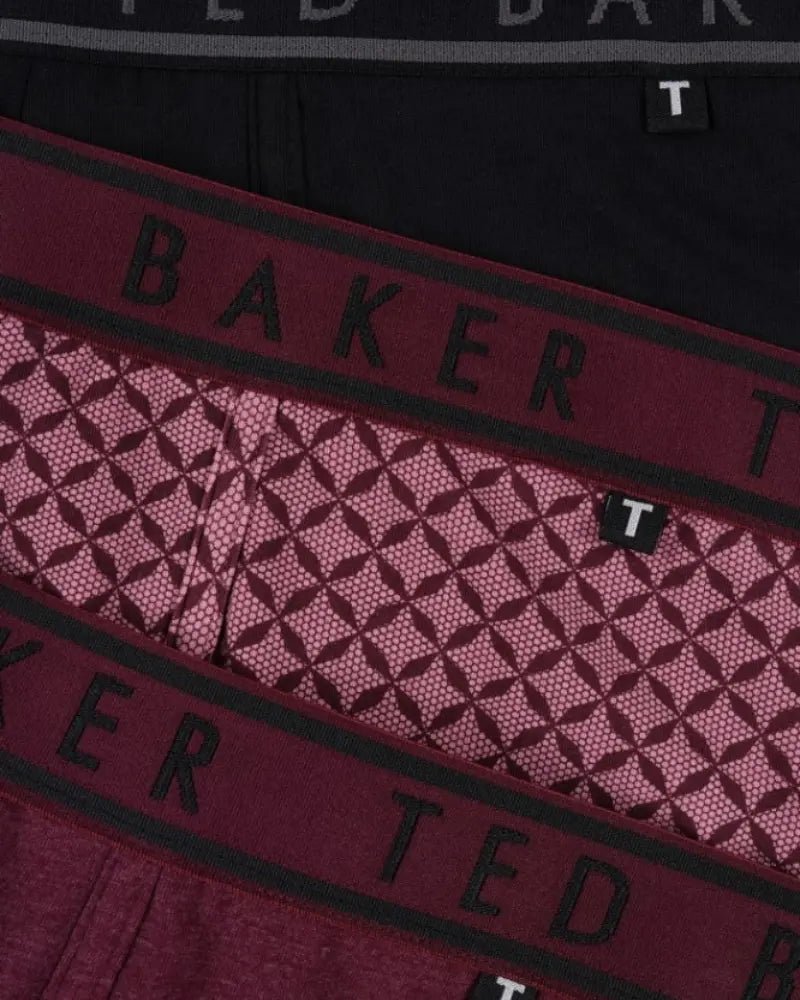 Ted BakerBoxer Briefs 3 - pack3 - Pack Geo Print Boxer Briefs, Black/ClaretBoxers & Briefs