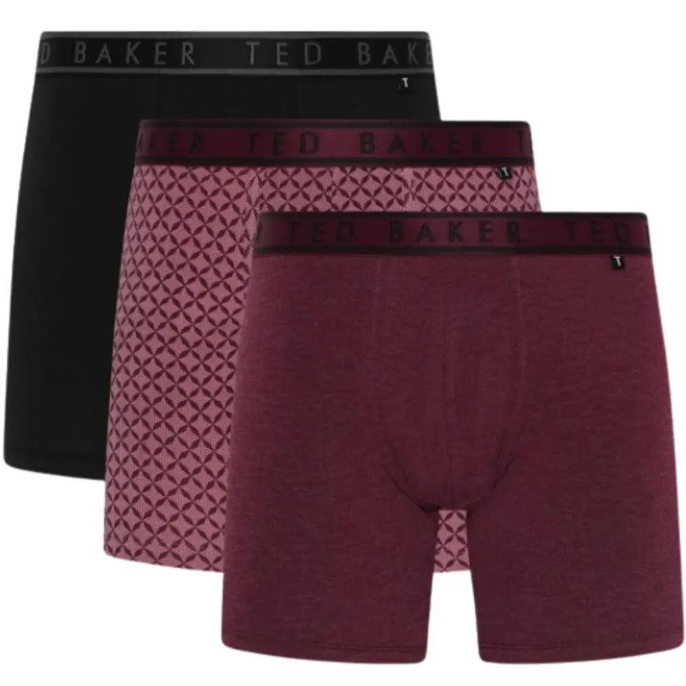 Ted BakerBoxer Briefs 3 - pack3 - Pack Geo Print Boxer Briefs, Black/ClaretBoxers & Briefs