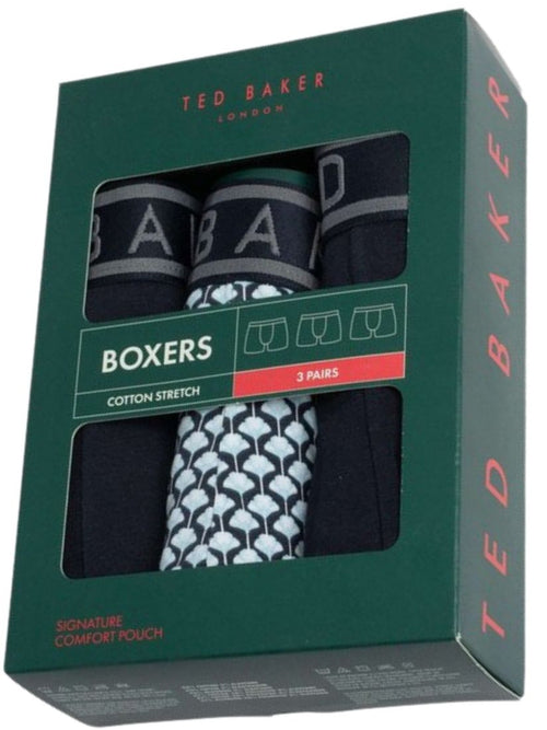 Ted BakerBoxer Briefs 3 - pack3 - Pack Palms Print Boxer Briefs, NavyBoxers & Briefs