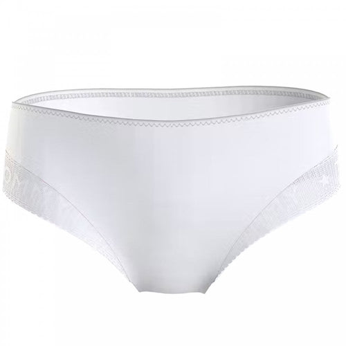 Bikinislip aus Spitze mit Logo, Weiß