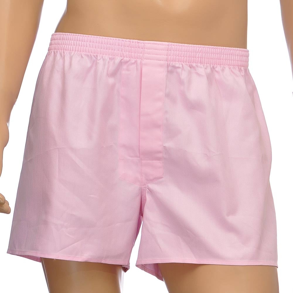 Gewebte Boxershorts mit Fischgrätenmuster, Rosa