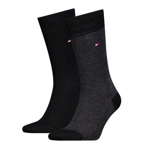 2-Pack Birdeye Pattern Socks, Black
