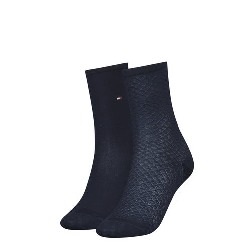 2-Pack Diamond Structure Women's Socks, Navy