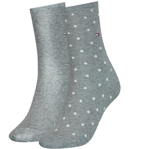 2-Pack Dots Pattern Women's Socks, Middle Grey Melange