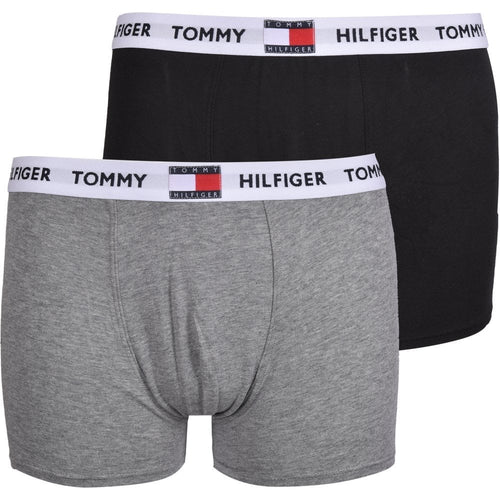 2-Pack Flag Logo Boys Boxer Trunks, Grey/Black