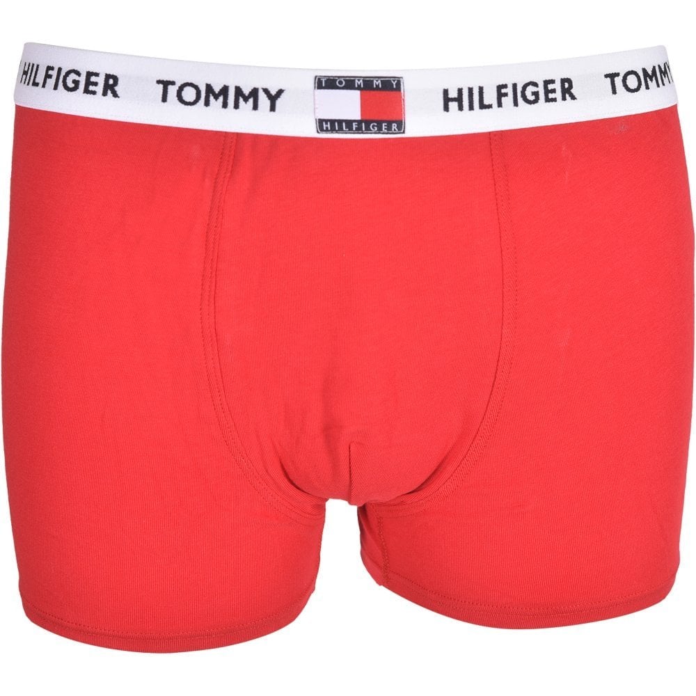 Tommy Hilfiger - 2 - Pack Flag Logo Boys Boxer Trunks, Red/Navy - Boxers - and - Briefs.net