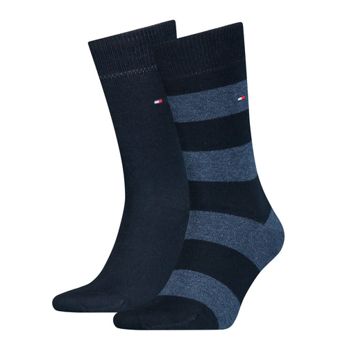 Lot de 2 paires de chaussettes Rugby Stripe, bleu marine foncé