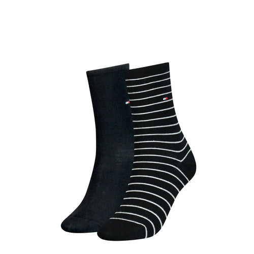 2-Pack Small Stripe Women's Socks, Black
