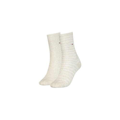 2-Pack Small Stripe Women's Socks, Light Beige Melange