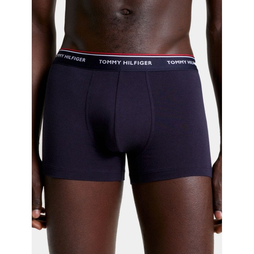 Tommy Hilfiger - 3 - Pack Premium Essentials Boxer Trunks, Navy/Grey/Burgundy - Boxers - and - Briefs.net