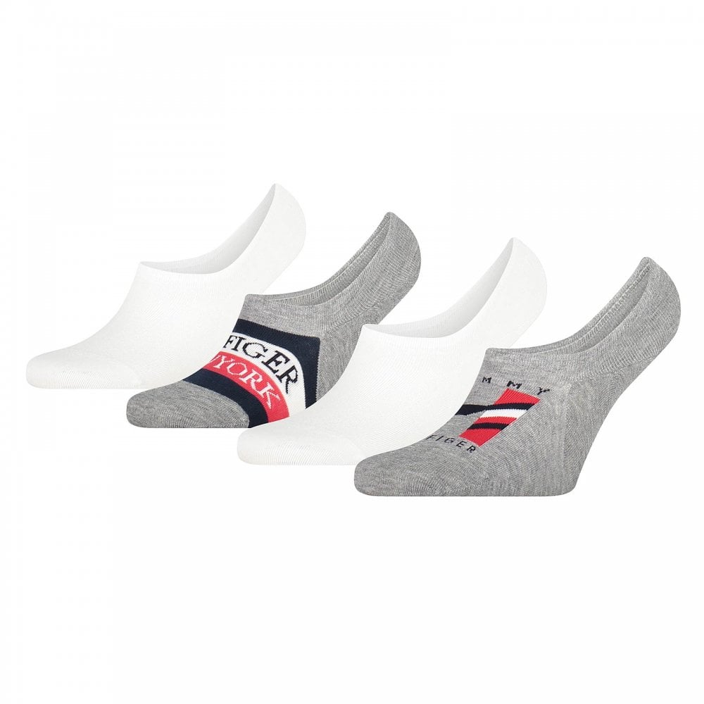 4 Pack Footie Giftpack Socks, Grey Melange / White