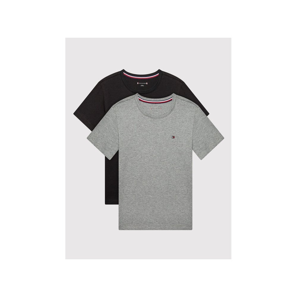 2er-Pack T-Shirts mit Flag-Logo für Jungen, Grau/Schwarz