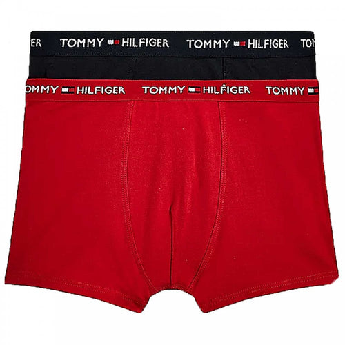 Boys 2 Pack Original Cotton Boxer Trunk, Desert Sky/Primary Red