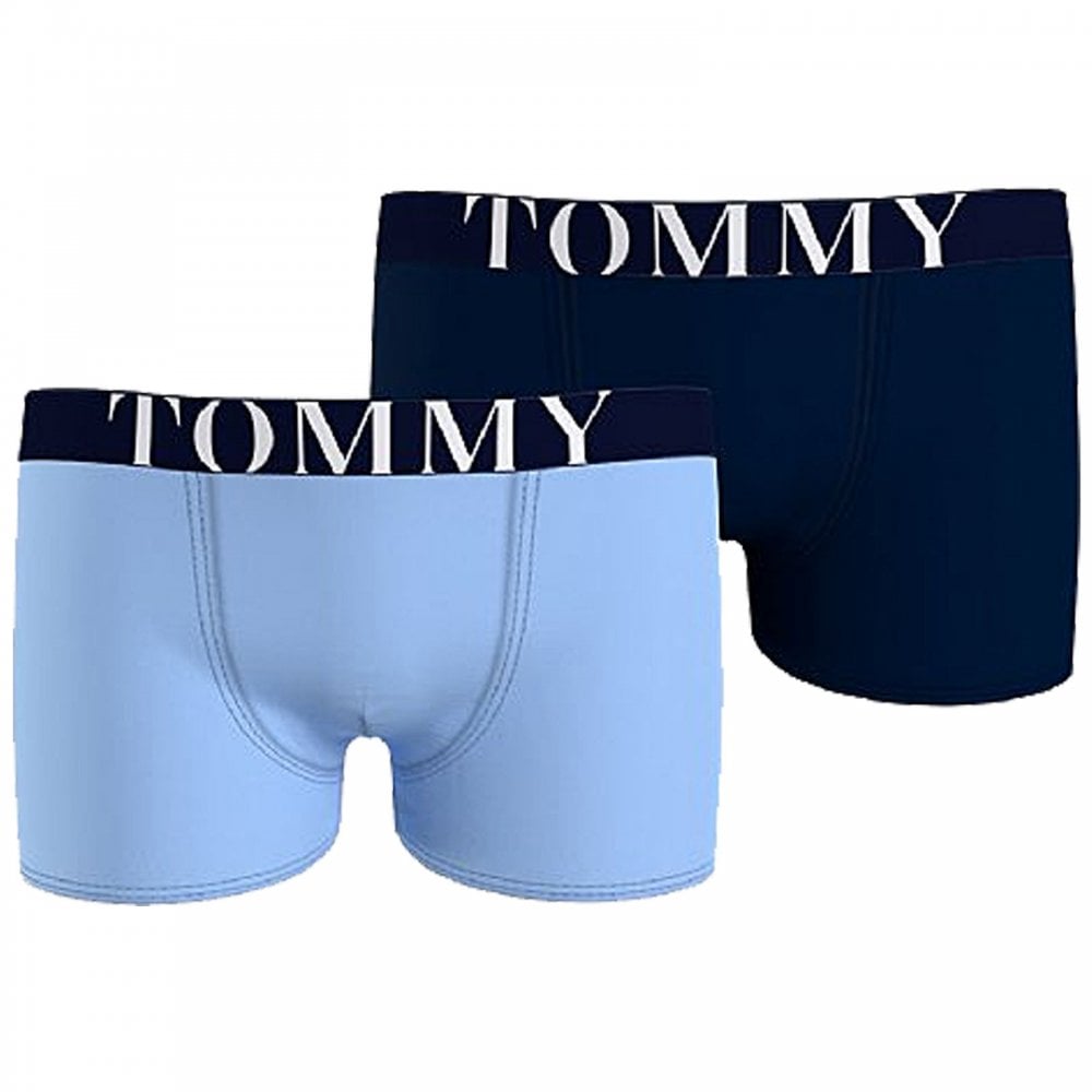 Lot de 2 boxers TOMMY en coton pour garçon, bleu doux/ciel désert