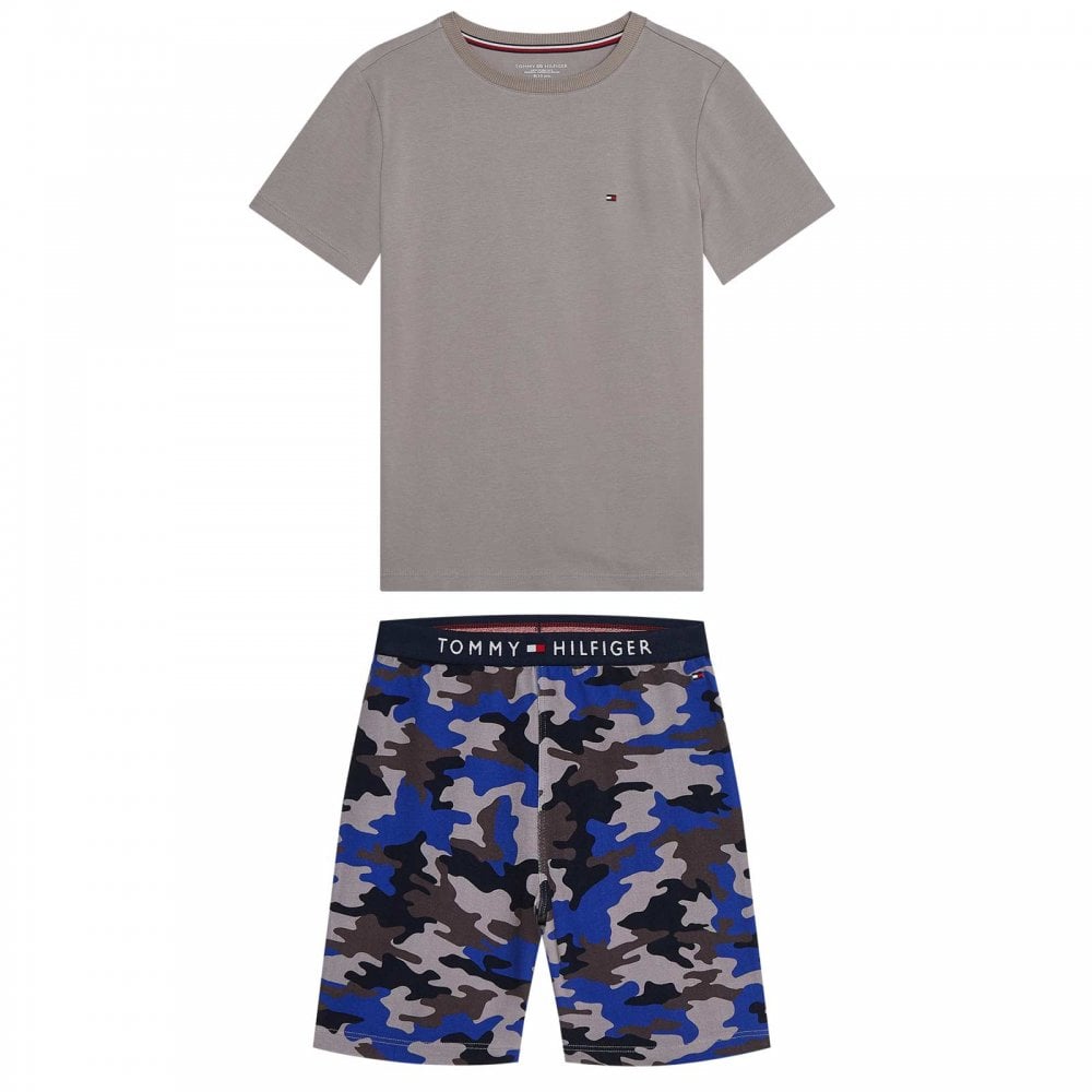 Boys Logo Cotton Jersey Pyjama Set, Sublunar/Mlu/Camo/Aop