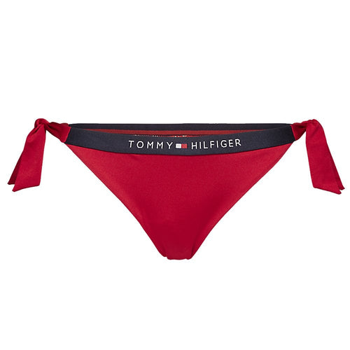 Bikini avec logo à nouer sur le côté, rouge tango