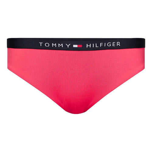 Bas de bikini à ceinture avec logo classique, rose laser