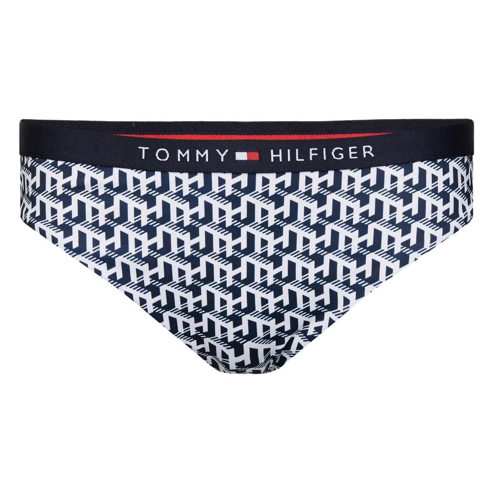 Tommy Hilfiger - Classic Logo Waistband Bikini Bottoms, TH Cube Print - Boxers - and - Briefs.net