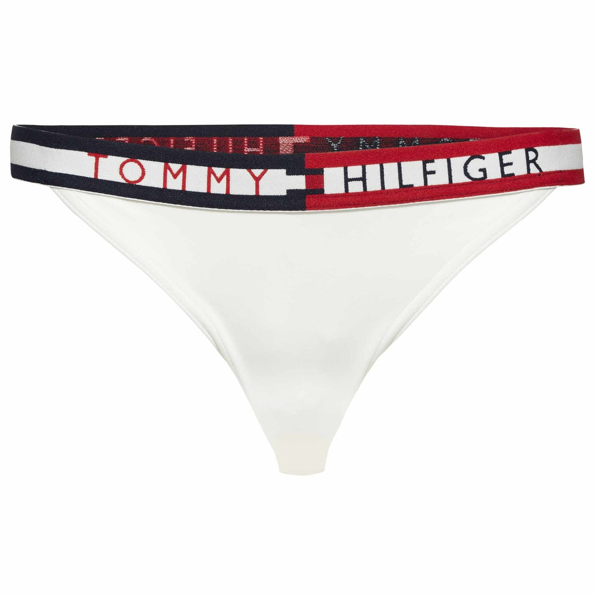 Cheeky-Bikinihose mit Farbblockdesign, strahlendes Weiß