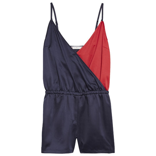 Playsuit im Farbblockdesign, Marineblauer Blazer