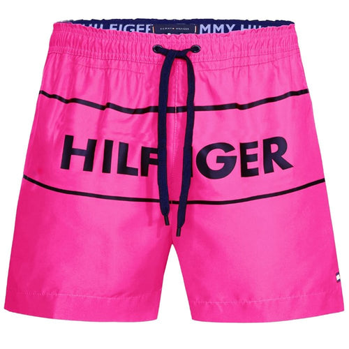 Contrast Logo Swim Shorts, Jewel Pink